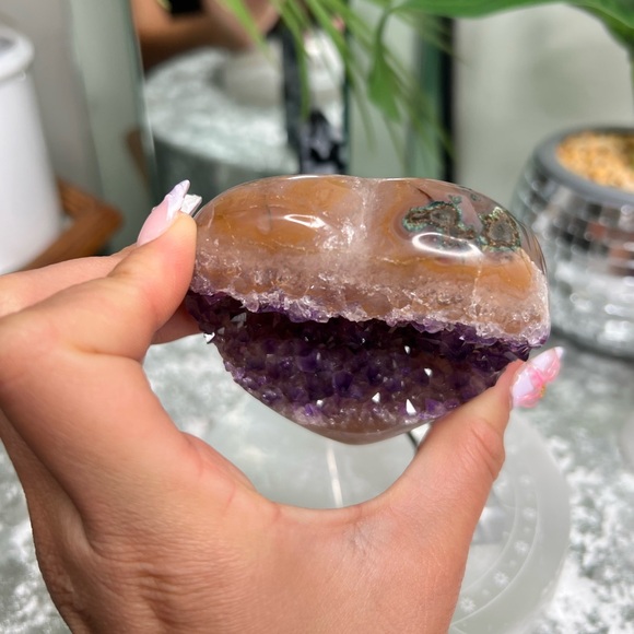 Amethyst Agate Heart- AAH1 - Picture 5 of 7